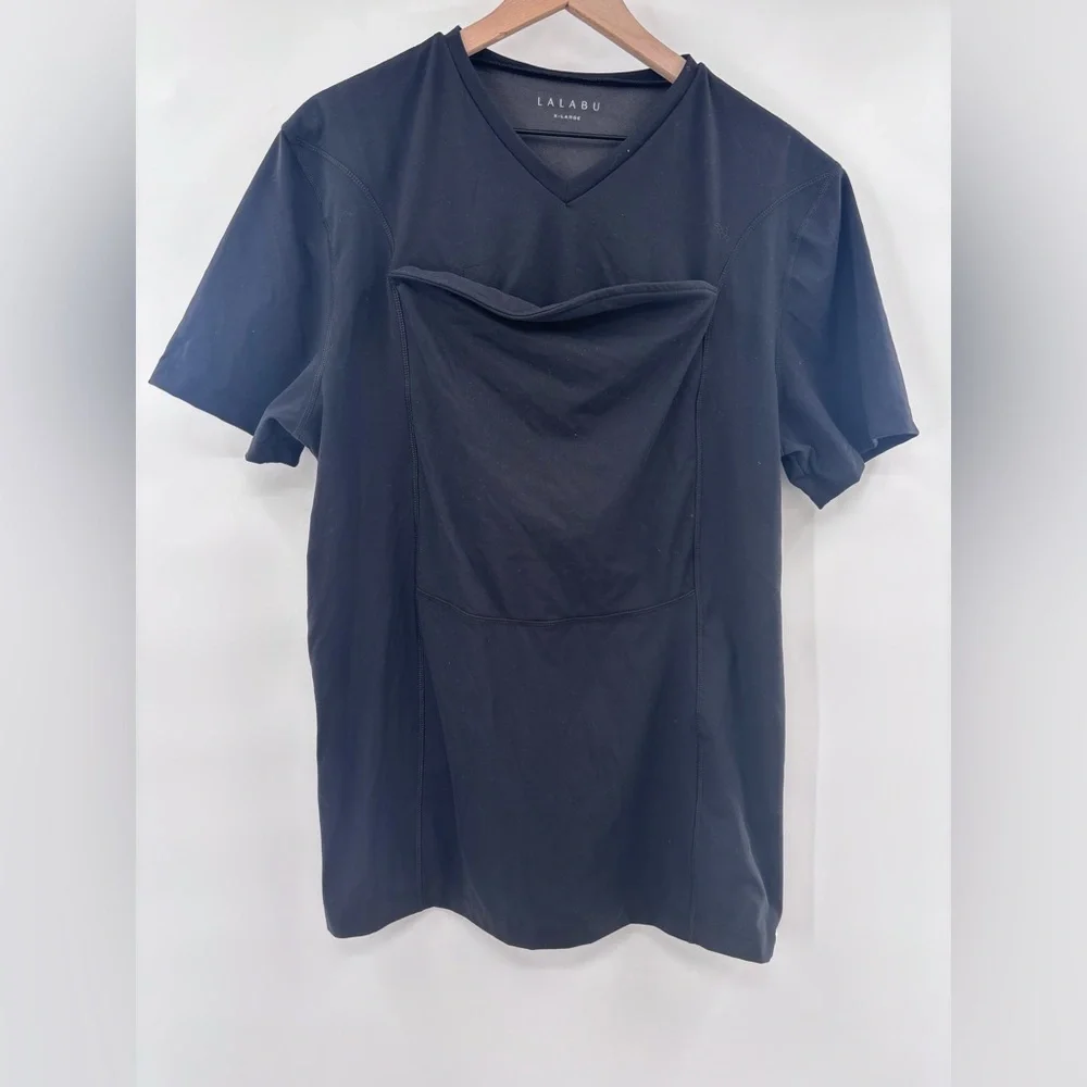 LALABU Men's Black Babywearing Tee XL